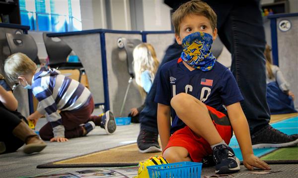 Boy uses BeeBot